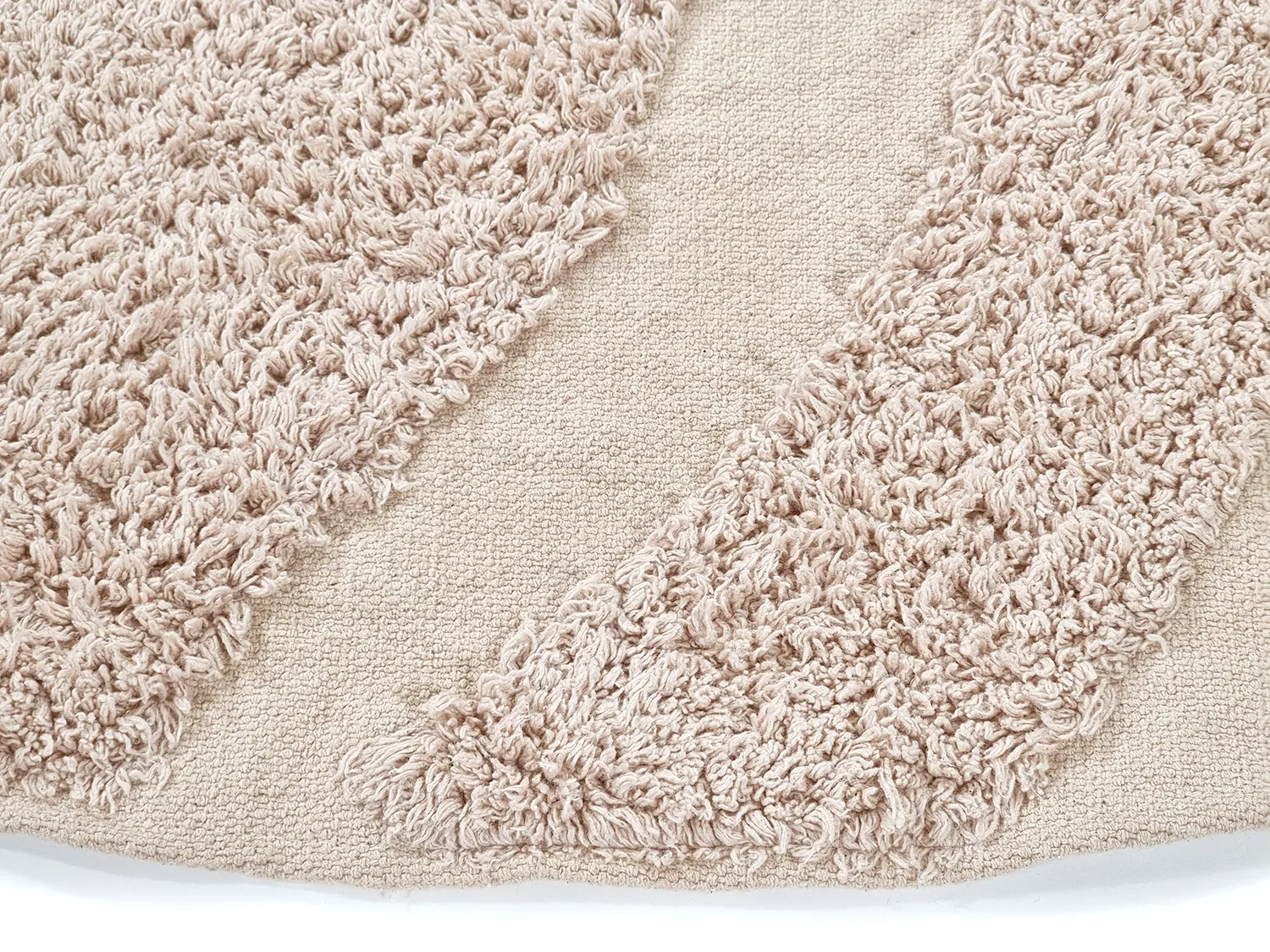 Ronde vloerkleden - Bonnie Natural Cotton Shaggy (beige)