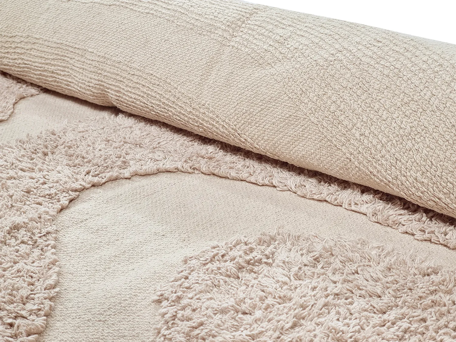 Ronde vloerkleden - Bonnie Natural Cotton Shaggy (beige)