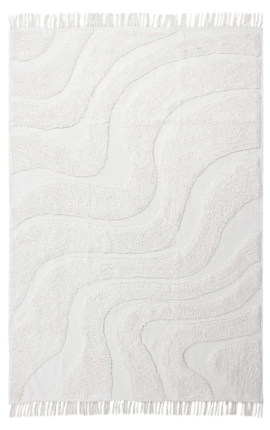 Hoogpolig vloerkleed - Bonnie Natural Cotton Shaggy (offwhite)