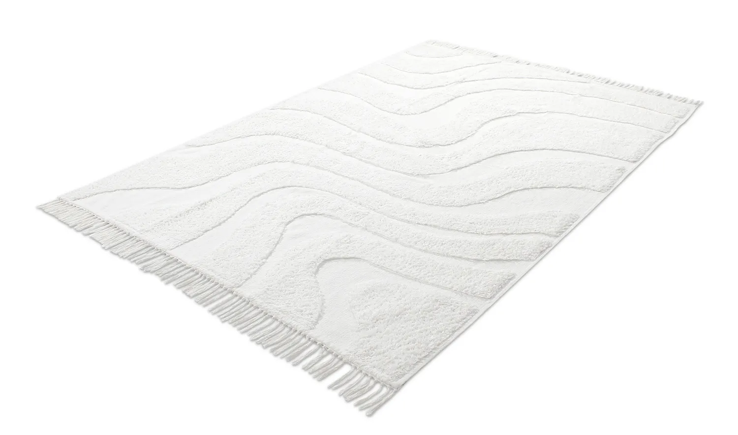 Hoogpolig vloerkleed - Bonnie Natural Cotton Shaggy (offwhite)