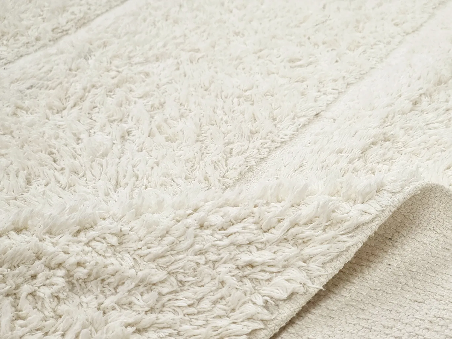 Ronde vloerkleden - Cremona Natural Cotton Shaggy (offwhite)