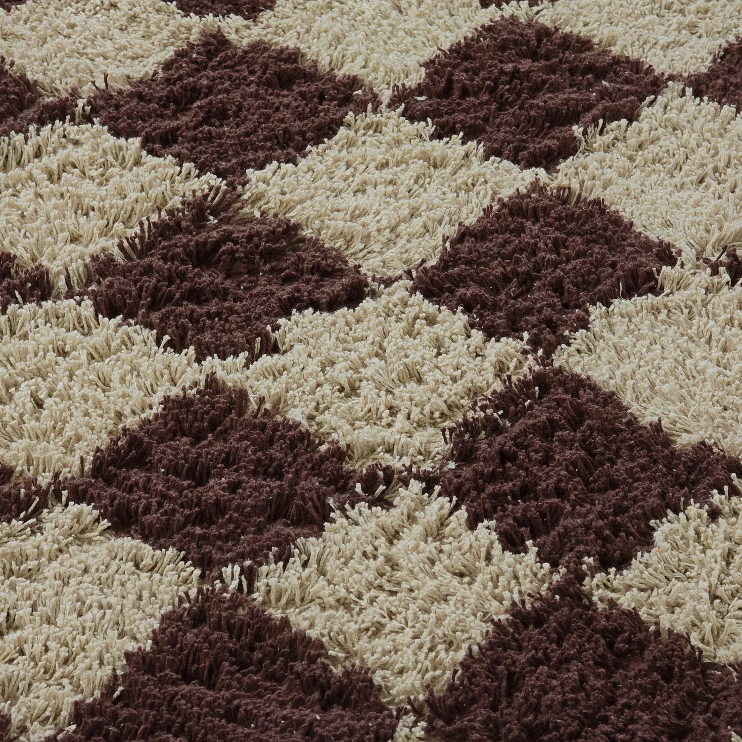 Ronde vloerkleden - Elsey Natural Cotton Shaggy (beige/bruin)