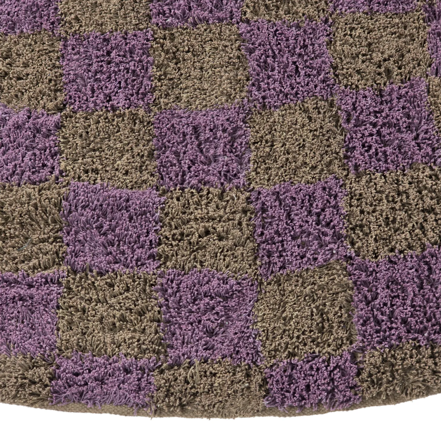 Ronde vloerkleden - Elsey Natural Cotton Shaggy (bruin/paars)