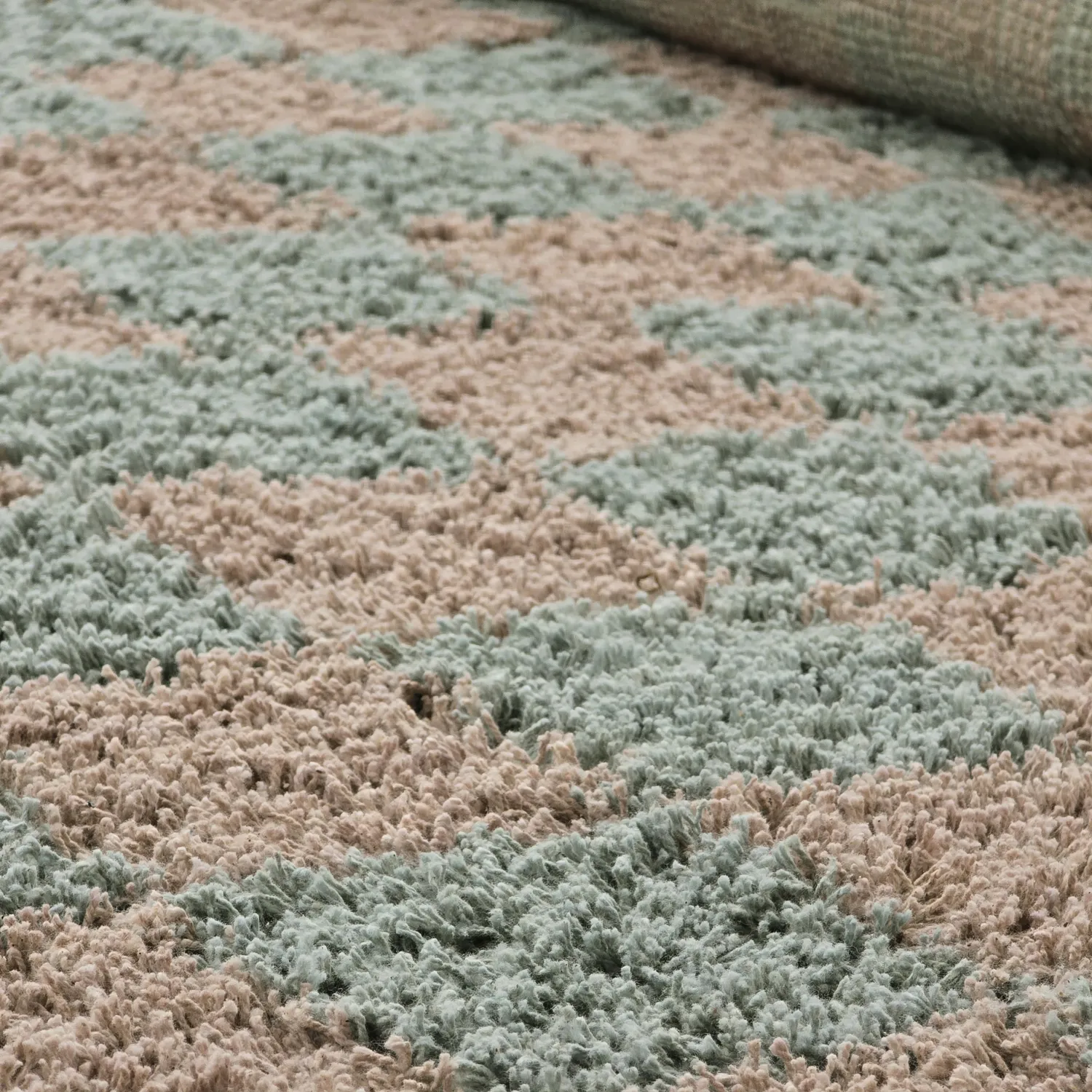 Hoogpolig vloerkleed - Elsey Natural Cotton Shaggy (grijs/roze)