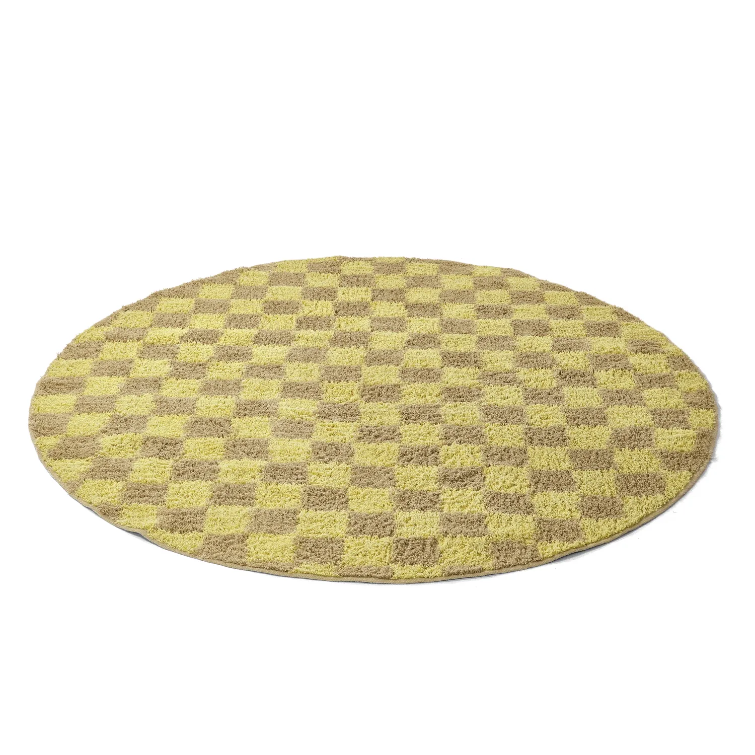 Ronde vloerkleden - Elsey Natural Cotton Shaggy (geel/beige)