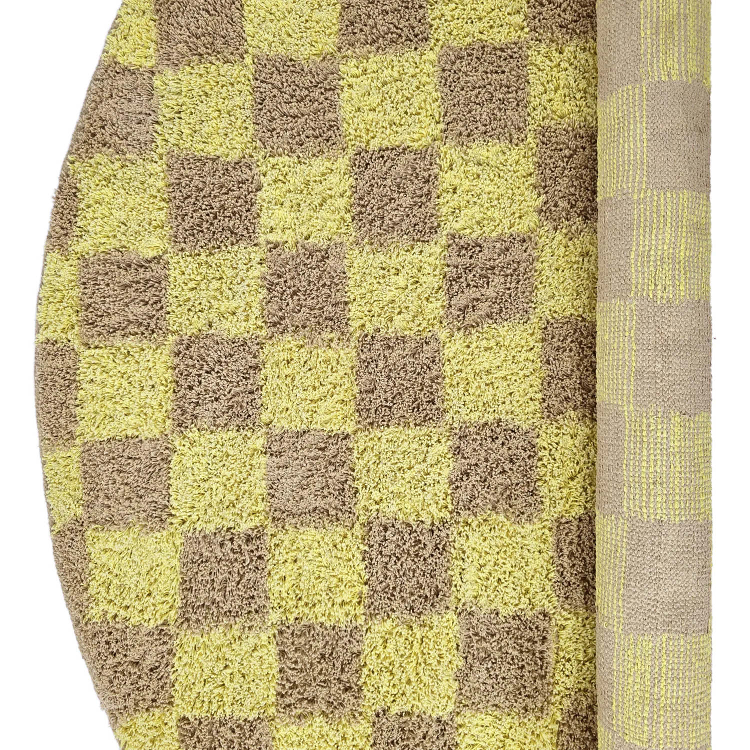 Ronde vloerkleden - Elsey Natural Cotton Shaggy (geel/beige)
