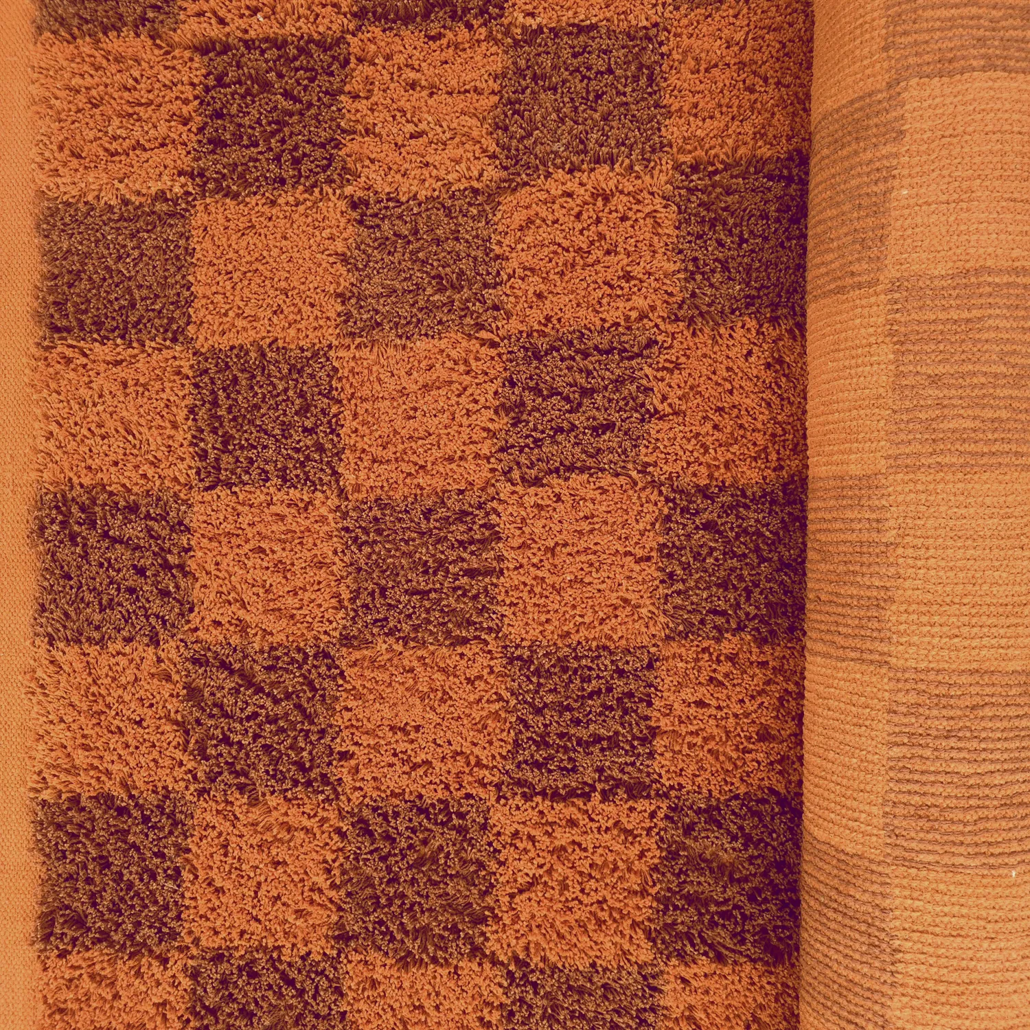 Hoogpolig vloerkleed - Elsey Natural Cotton Shaggy (oranje/rood)