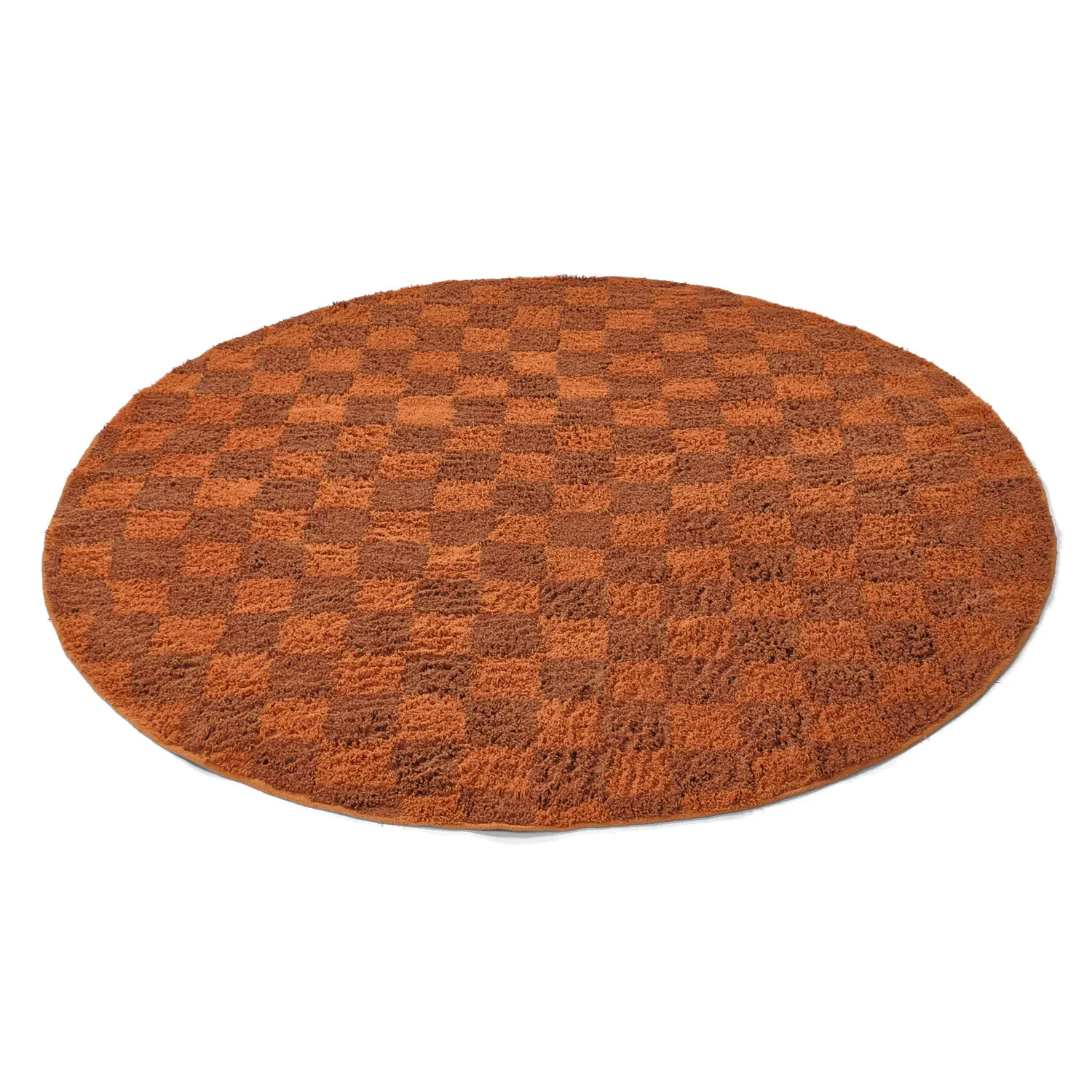 Ronde vloerkleden - Elsey Natural Cotton Shaggy (oranje/rood)