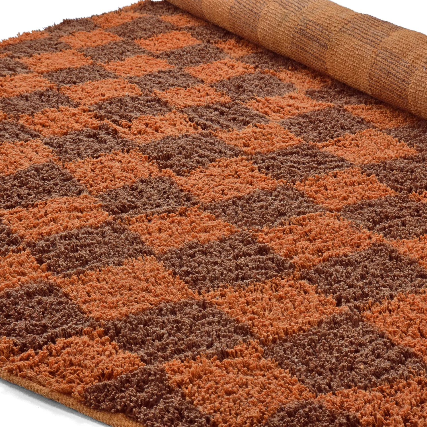 Ronde vloerkleden - Elsey Natural Cotton Shaggy (oranje/rood)
