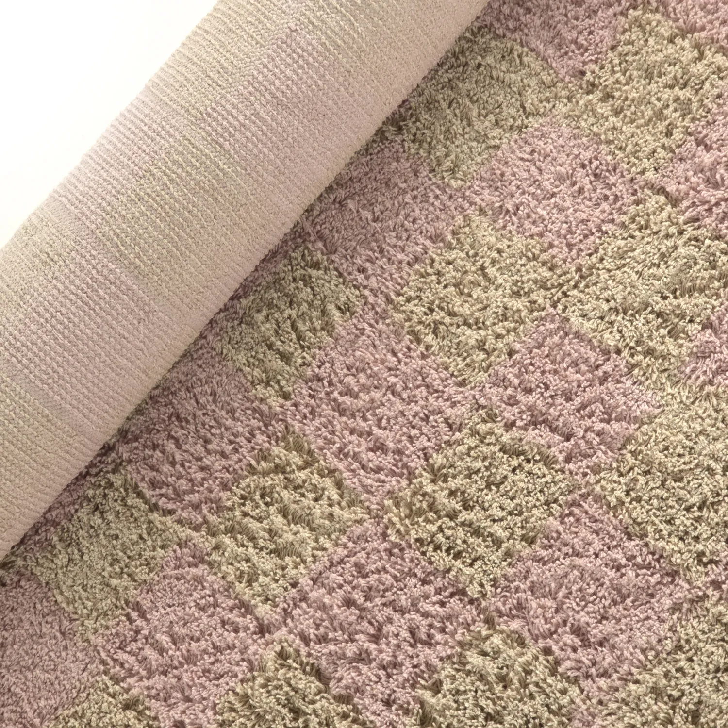 Hoogpolig vloerkleed - Elsey Natural Cotton Shaggy (roze/oranje)