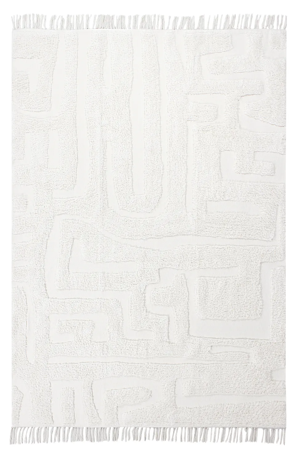 Hoogpolig vloerkleed - Fallon Natural Cotton Shaggy (offwhite)