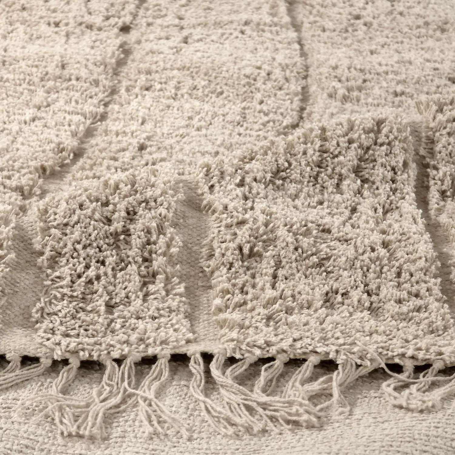 Hoogpolig vloerkleed - Farley Natural Cotton Shaggy (beige)
