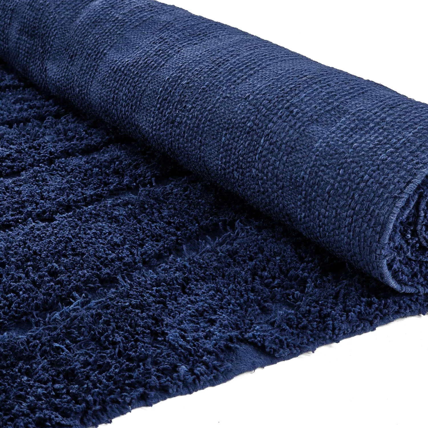 Hoogpolig vloerkleed - Farley Natural Cotton Shaggy (blauw)