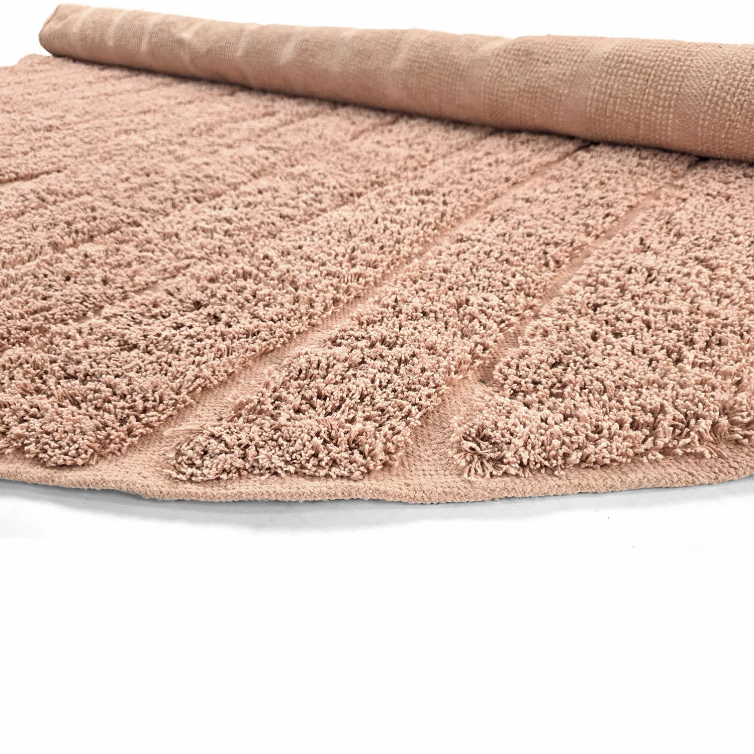 Ronde vloerkleden - Farley Natural Cotton Shaggy (roze)