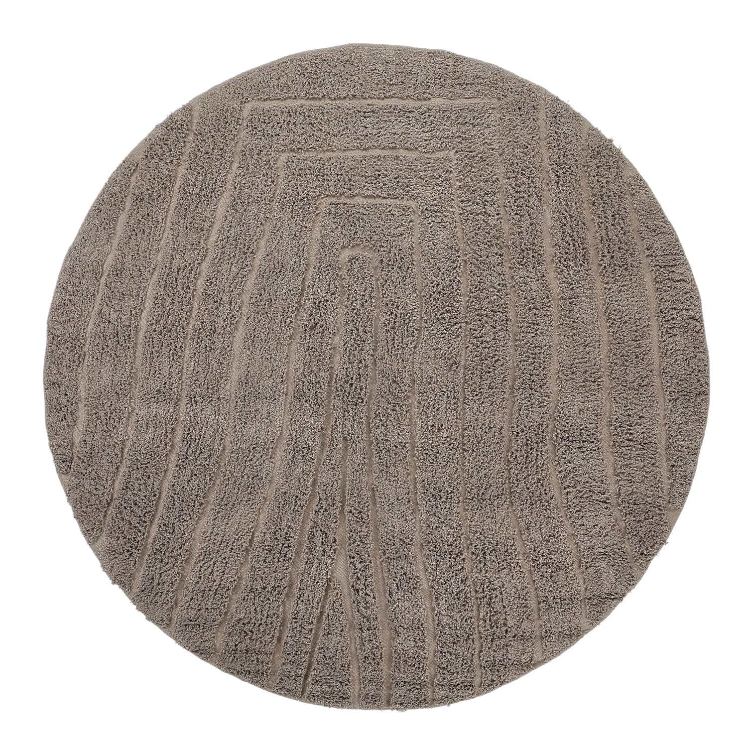 Ronde vloerkleden - Farley Natural Cotton Shaggy (taupe)