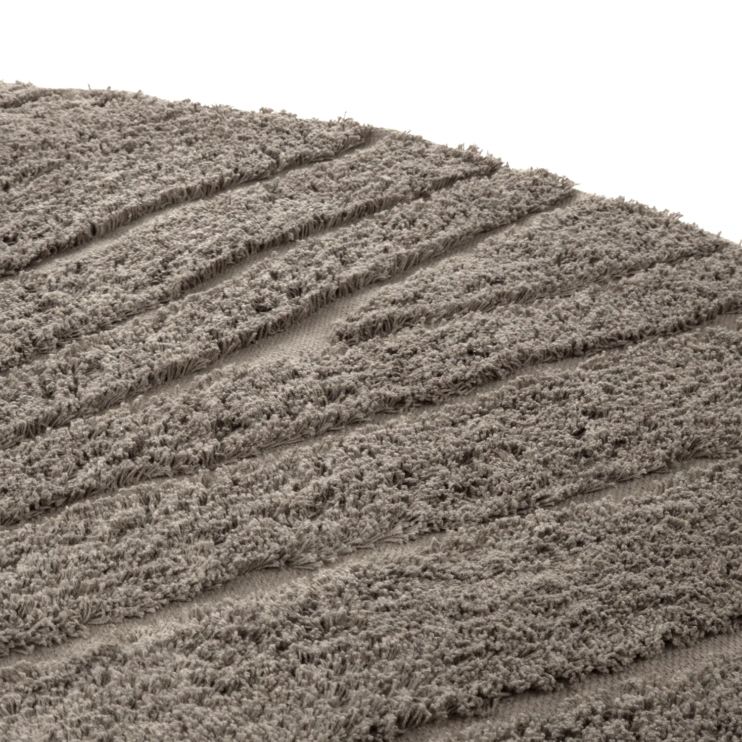 Ronde vloerkleden - Farley Natural Cotton Shaggy (taupe)