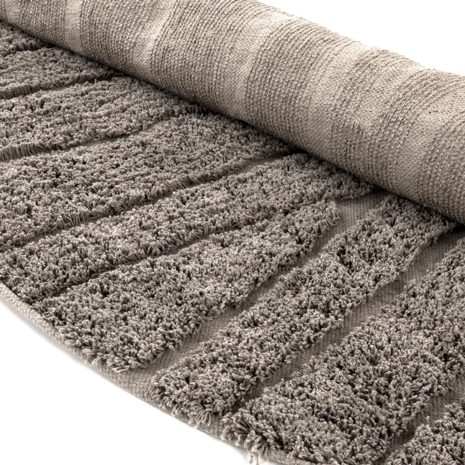 Ronde vloerkleden - Farley Natural Cotton Shaggy (taupe)
