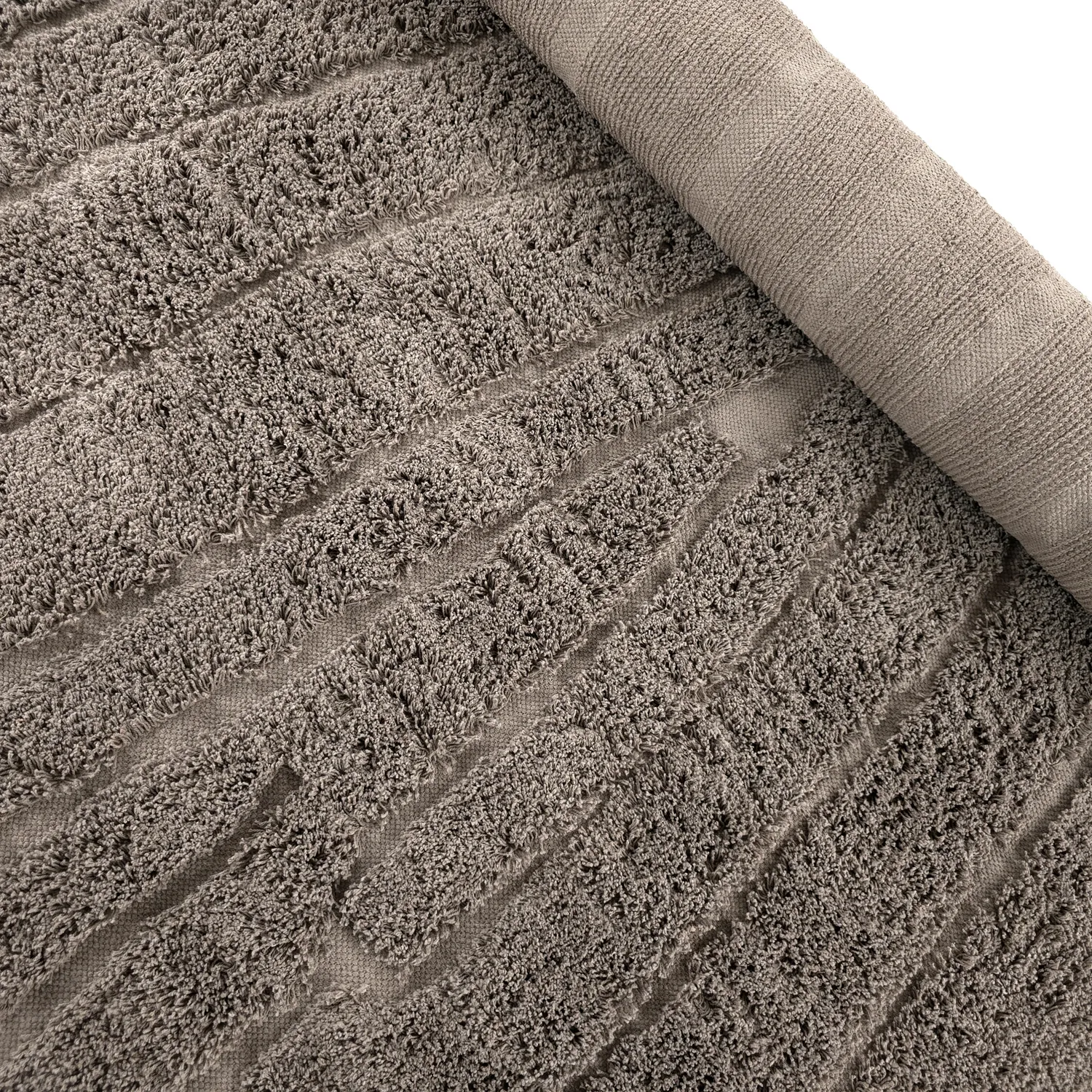 Hoogpolig vloerkleed - Farley Natural Cotton Shaggy (taupe)