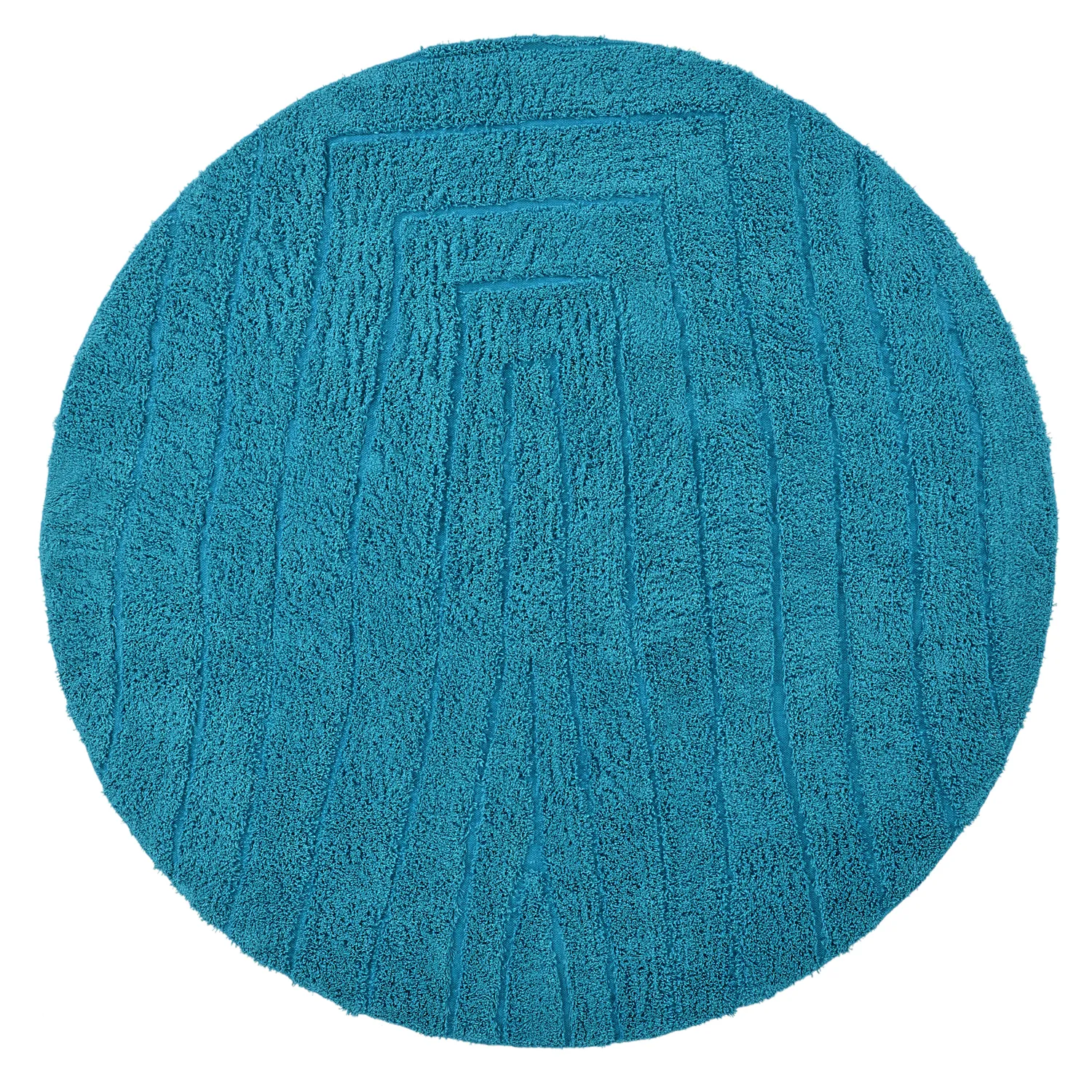 Ronde vloerkleden - Farley Natural Cotton Shaggy (turkoois)