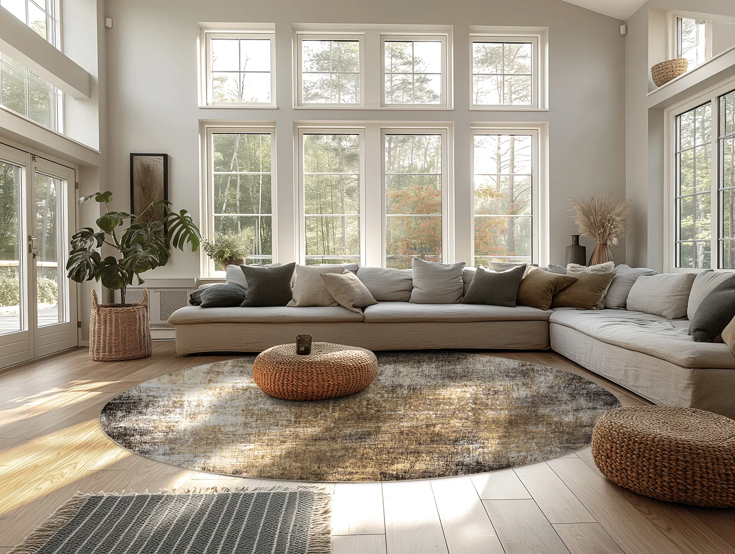 Rond vloerkleed - Florent (bruin)
