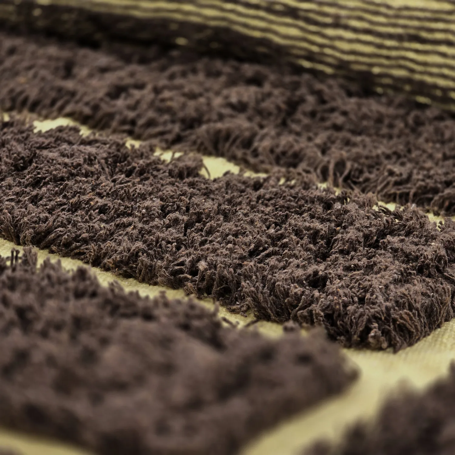 Rond vloerkleed - Ikara Natural Cotton Shaggy (bruin)