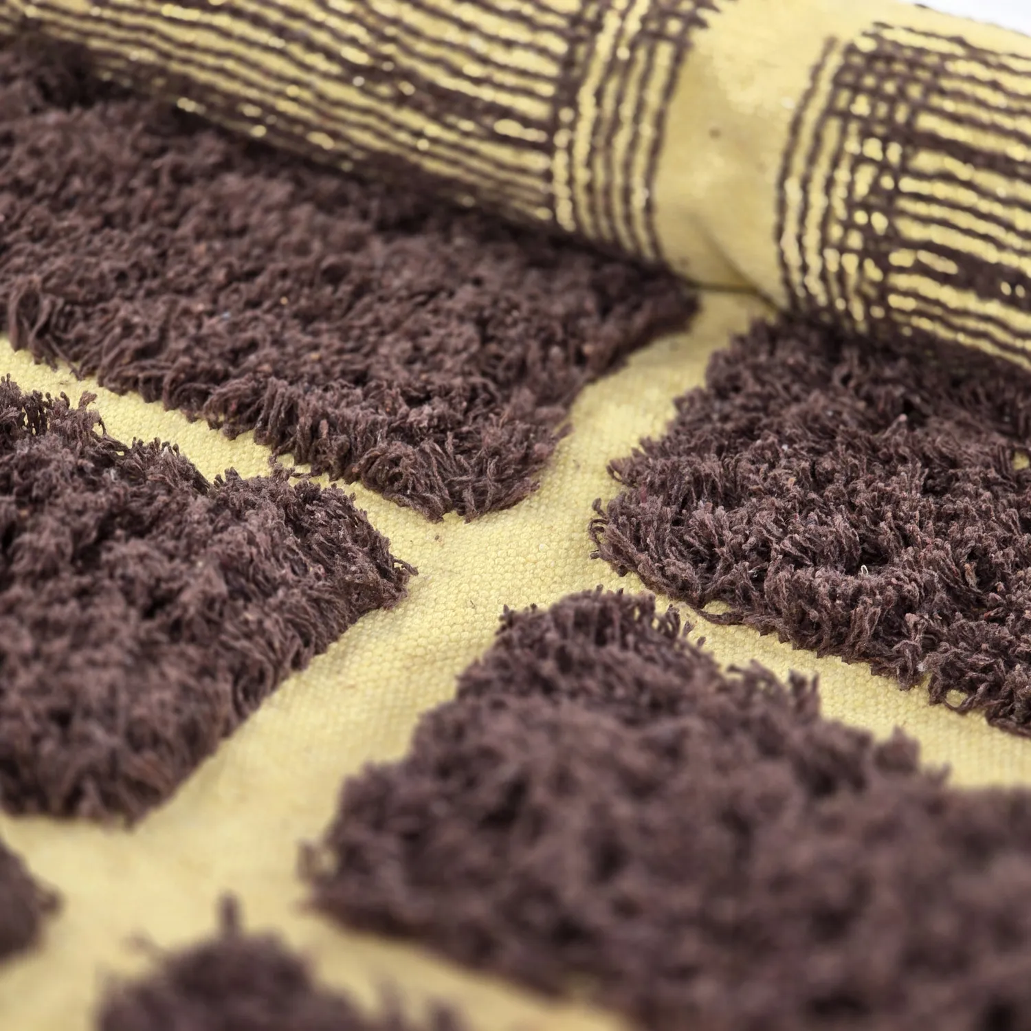 Rond vloerkleed - Ikara Natural Cotton Shaggy (bruin)
