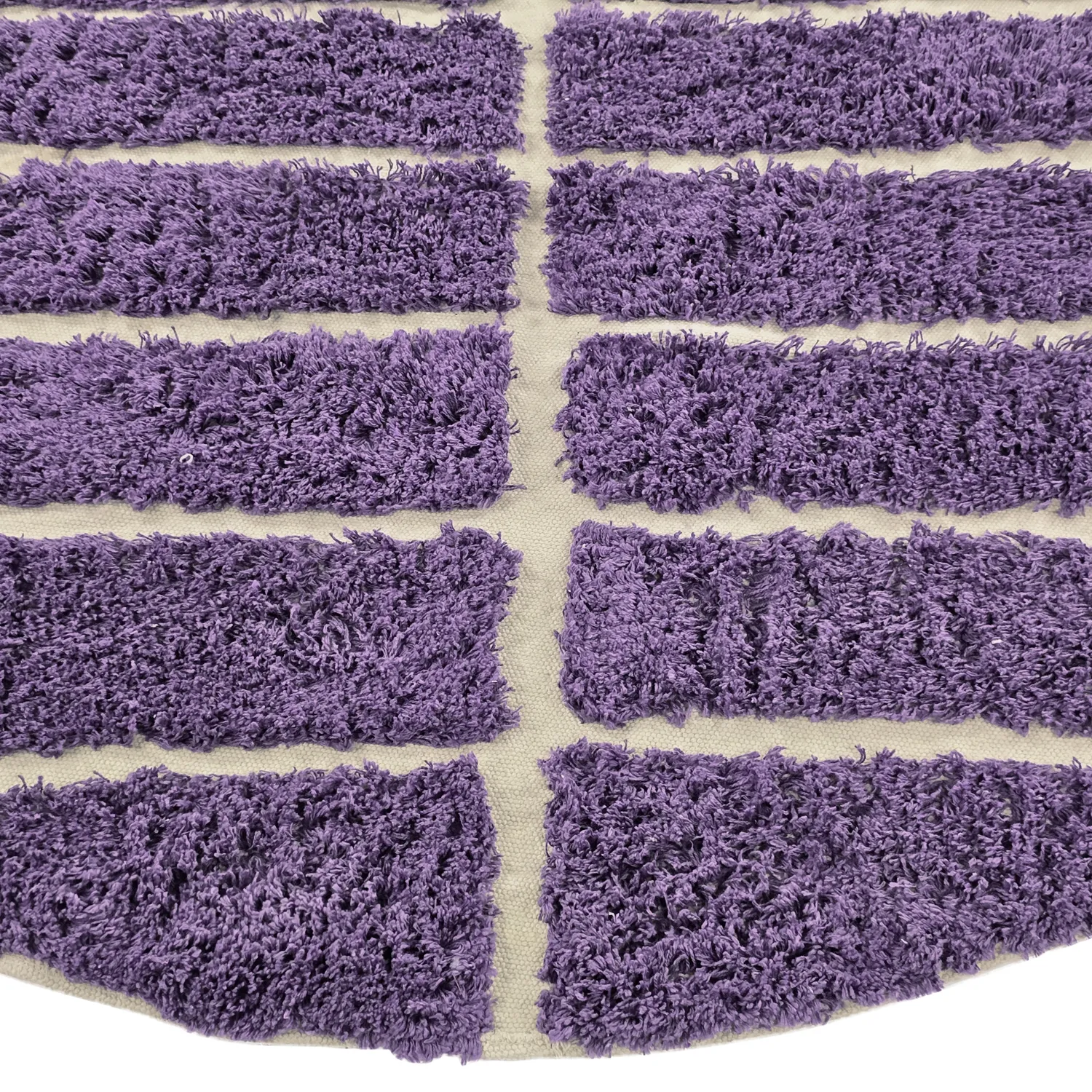 Rond vloerkleed - Ikara Natural Cotton Shaggy (paars)