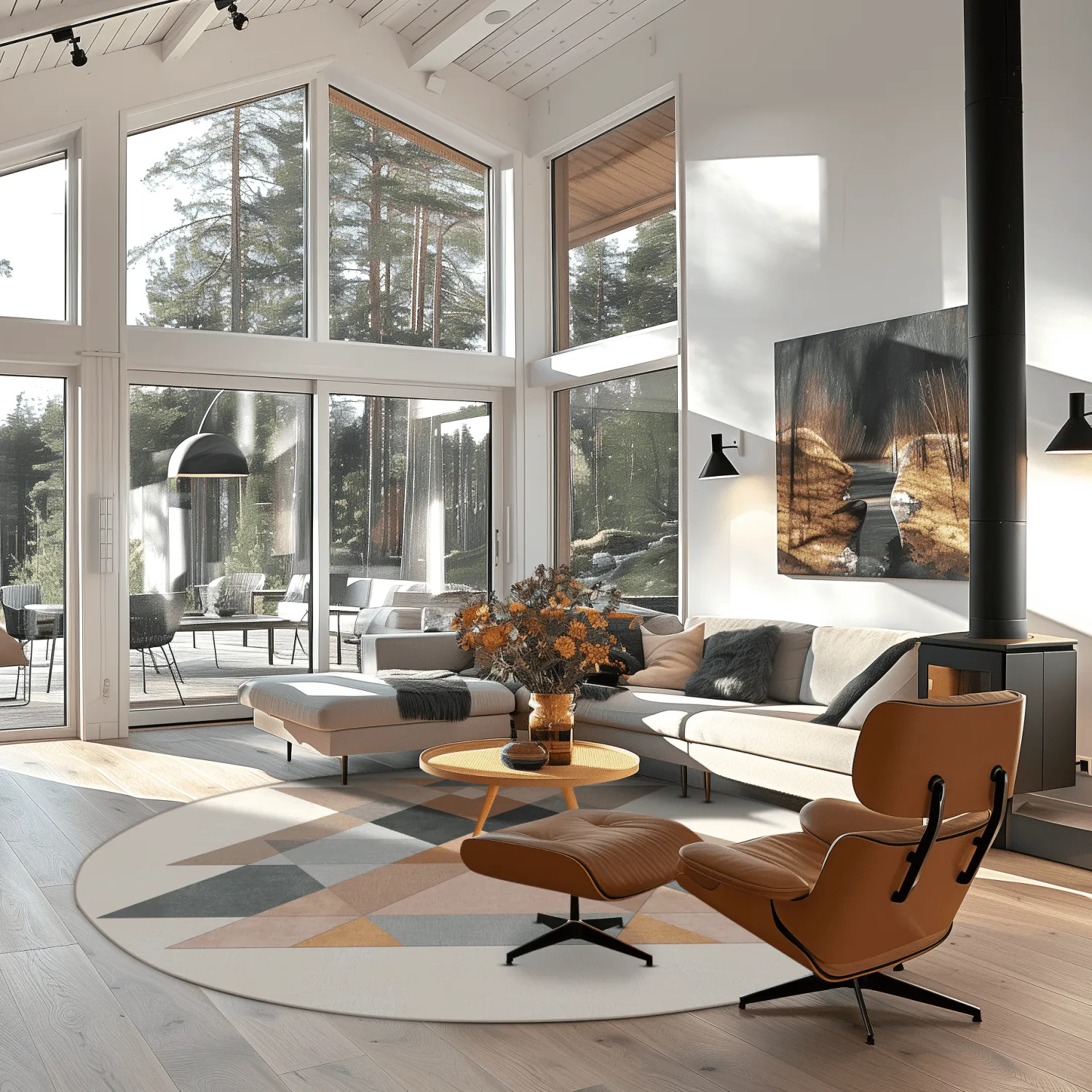 Rond vloerkleed - Jeral (beige/multi)