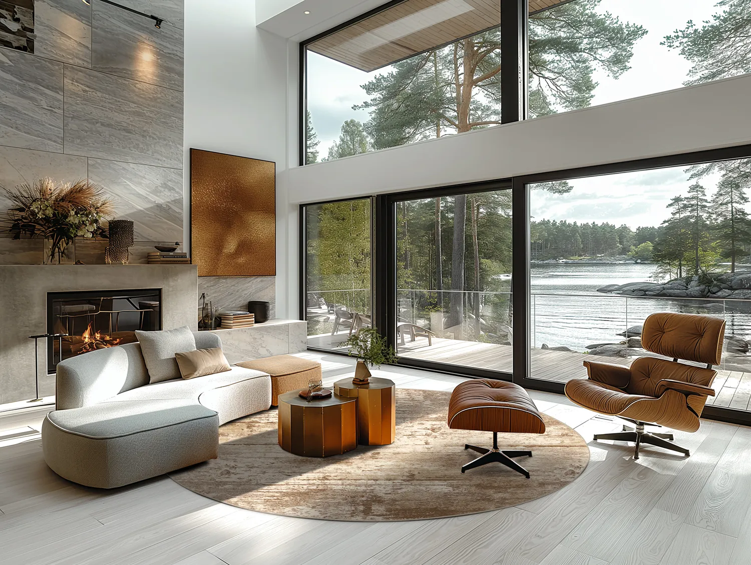 Rond vloerkleed - Kebira (beige)