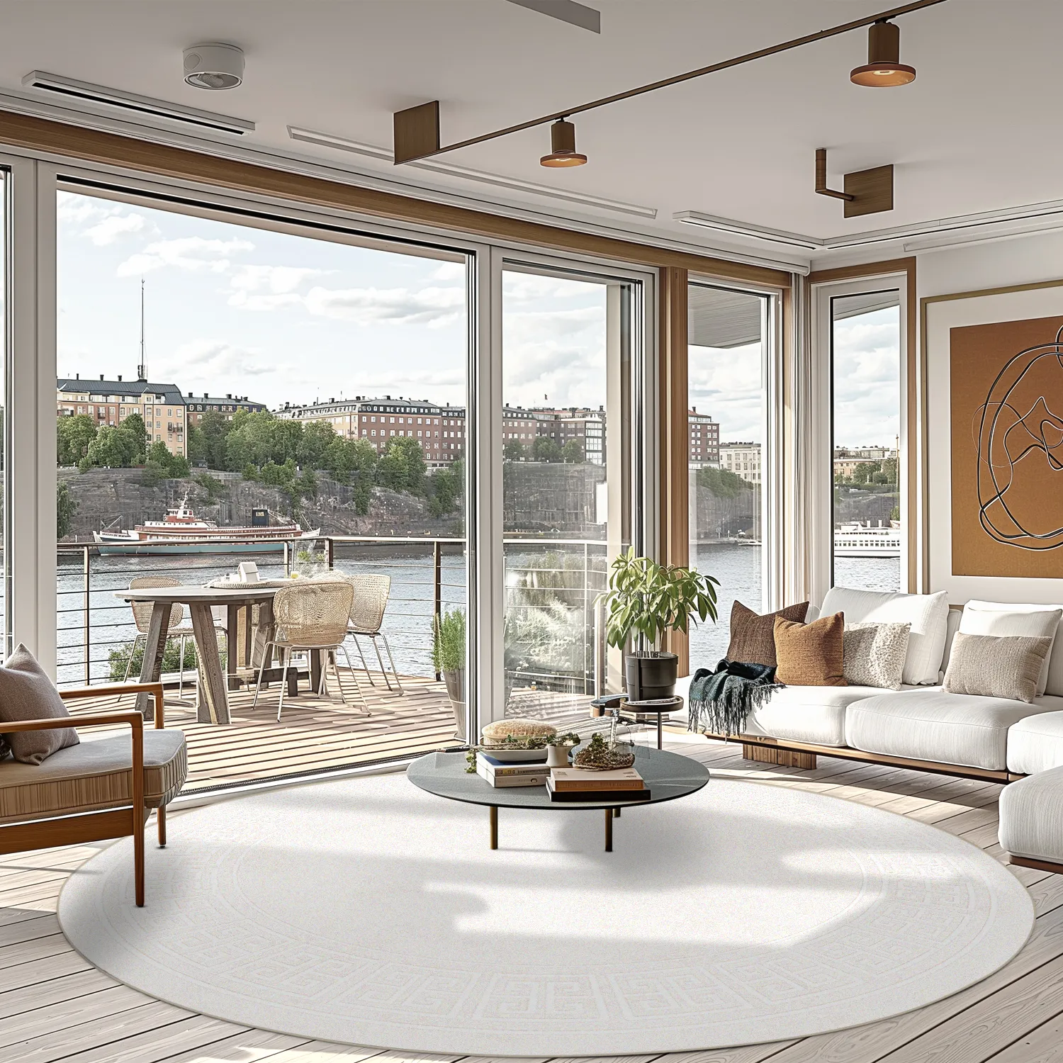 Rond vloerkleed - Kuba (beige)