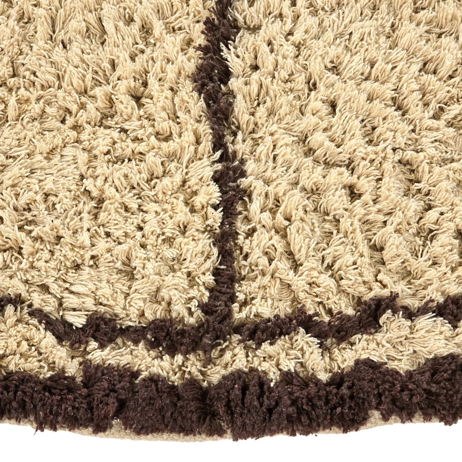 Rond vloerkleed - Lana Natural Cotton Shaggy (beige/bruin)