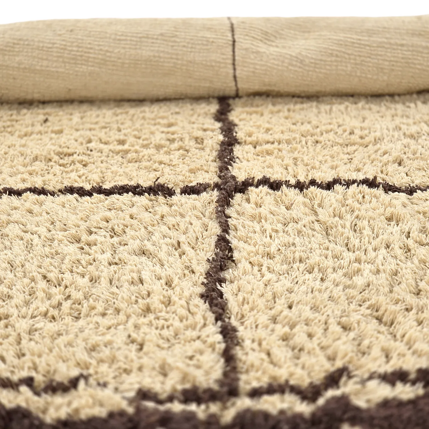 Rond vloerkleed - Lana Natural Cotton Shaggy (beige/bruin)