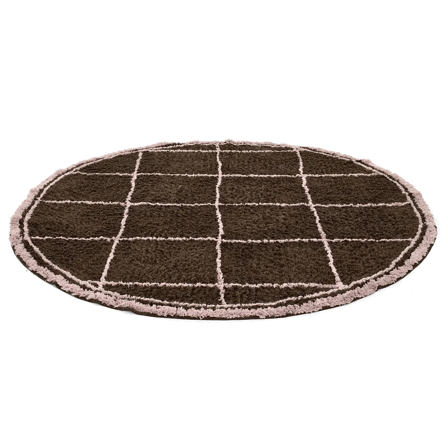 Rond vloerkleed - Lana Natural Cotton Shaggy (bruin)