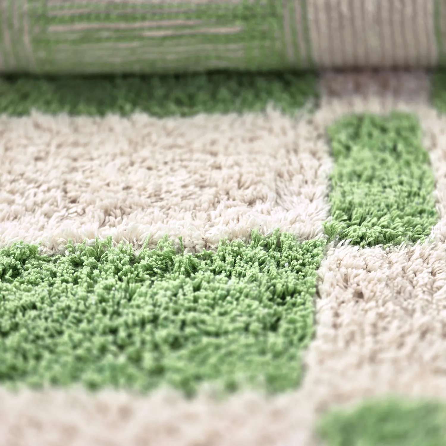 Rond vloerkleed - Maranello Natural Cotton Shaggy (groente)
