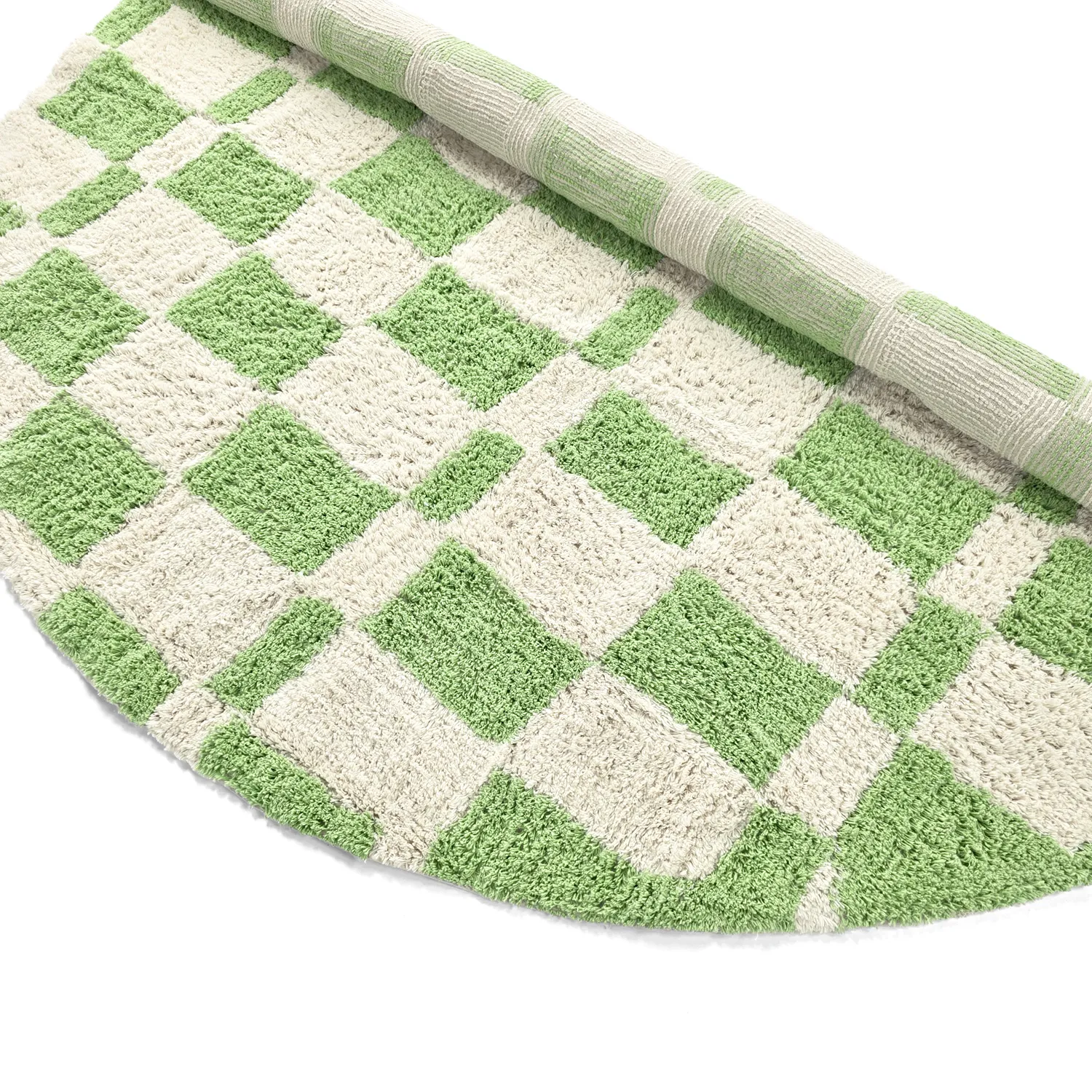 Rond vloerkleed - Maranello Natural Cotton Shaggy (groente)