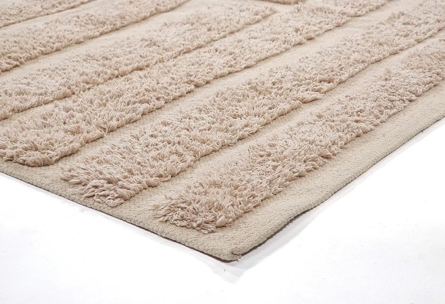 Hoogpolig vloerkleed - Margo Natural Cotton Shaggy (beige)