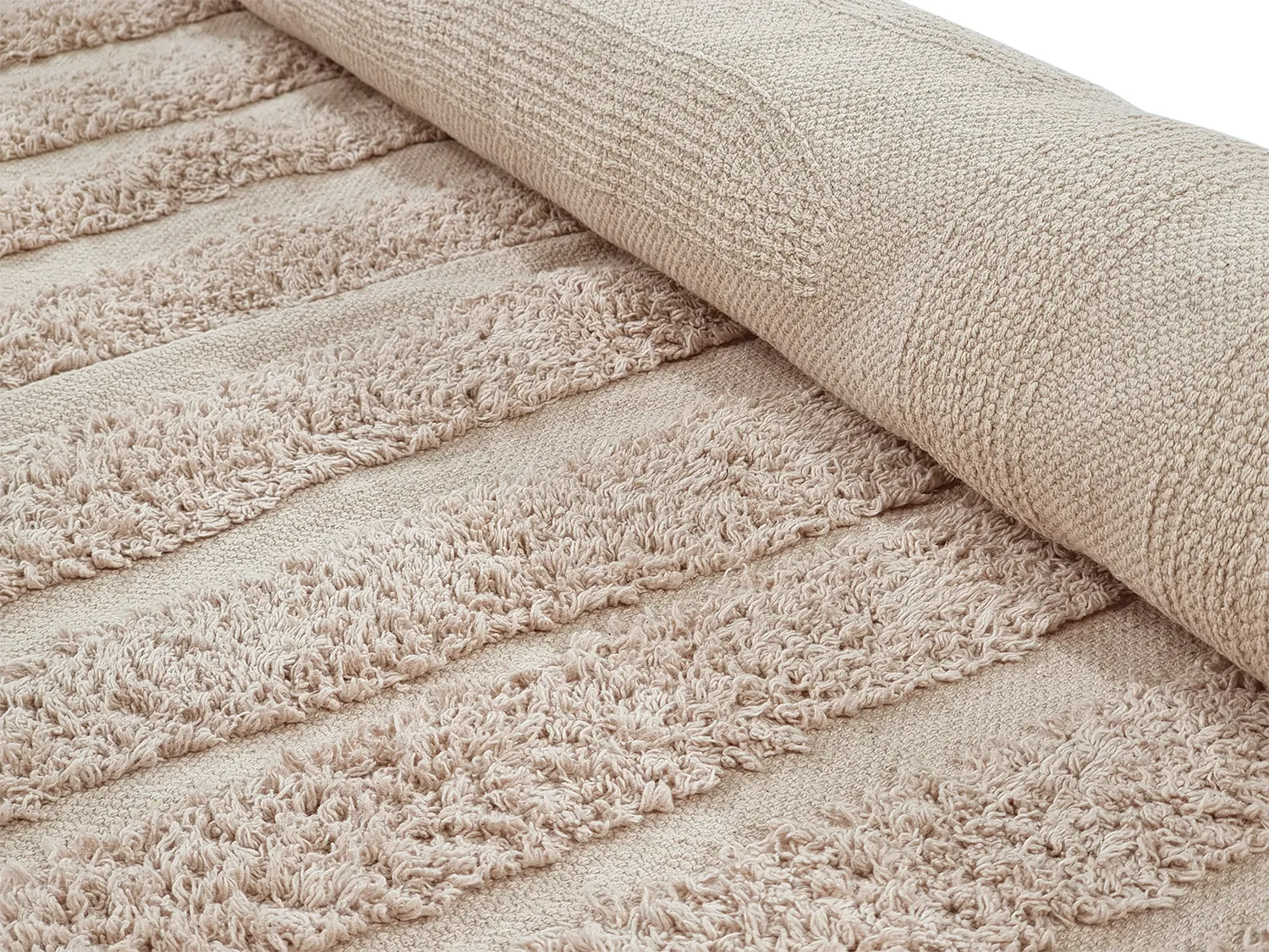 Hoogpolig vloerkleed - Margo Natural Cotton Shaggy (beige)