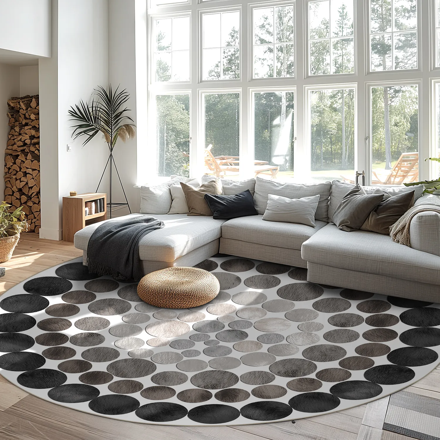 Rond vloerkleed - Marineo (grijs)