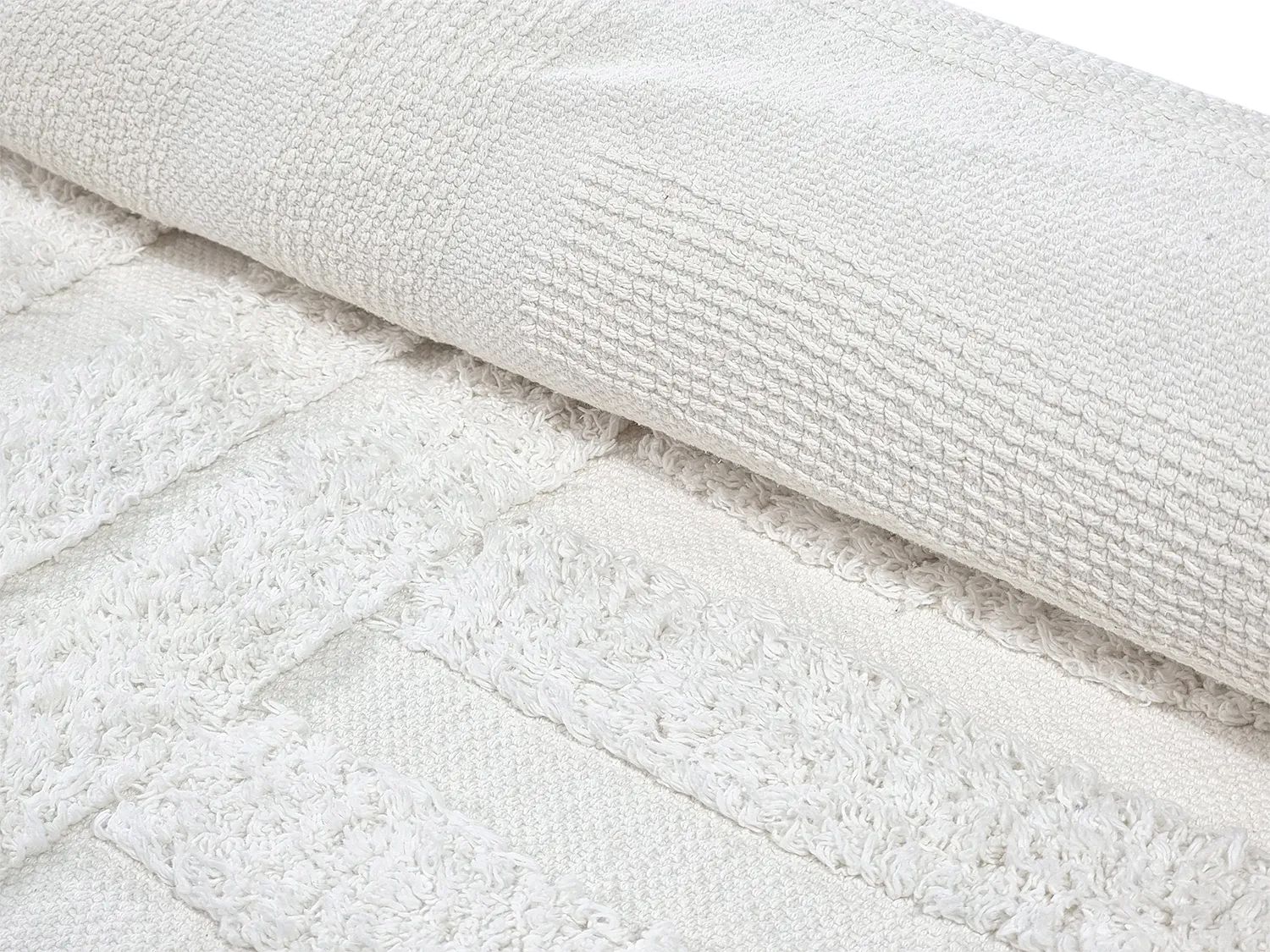 Ronde vloerkleden - Margo Natural Cotton Shaggy (offwhite)