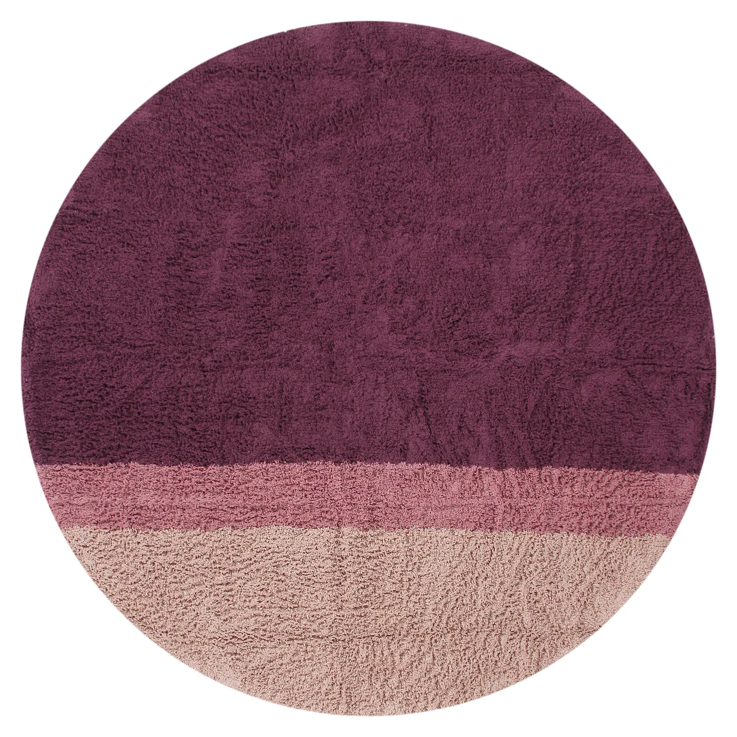 Ronde vloerkleden - Pione Natural Cotton Shaggy (roze)