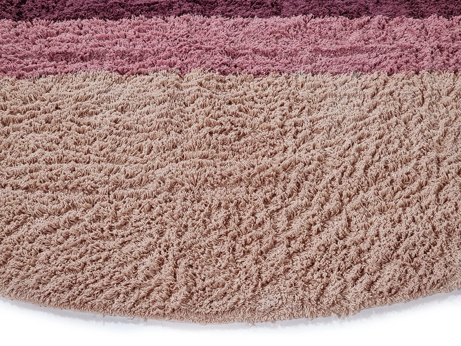 Ronde vloerkleden - Pione Natural Cotton Shaggy (roze)
