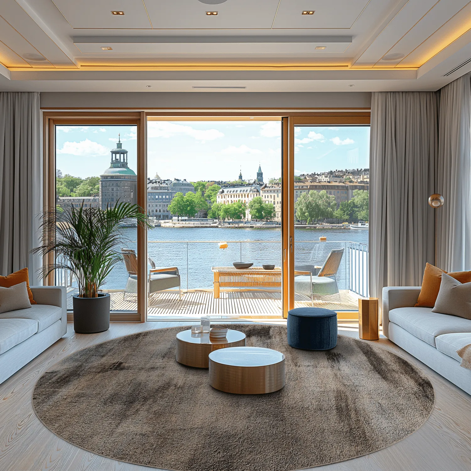 Rond vloerkleed - Polia (grijs/bruin)