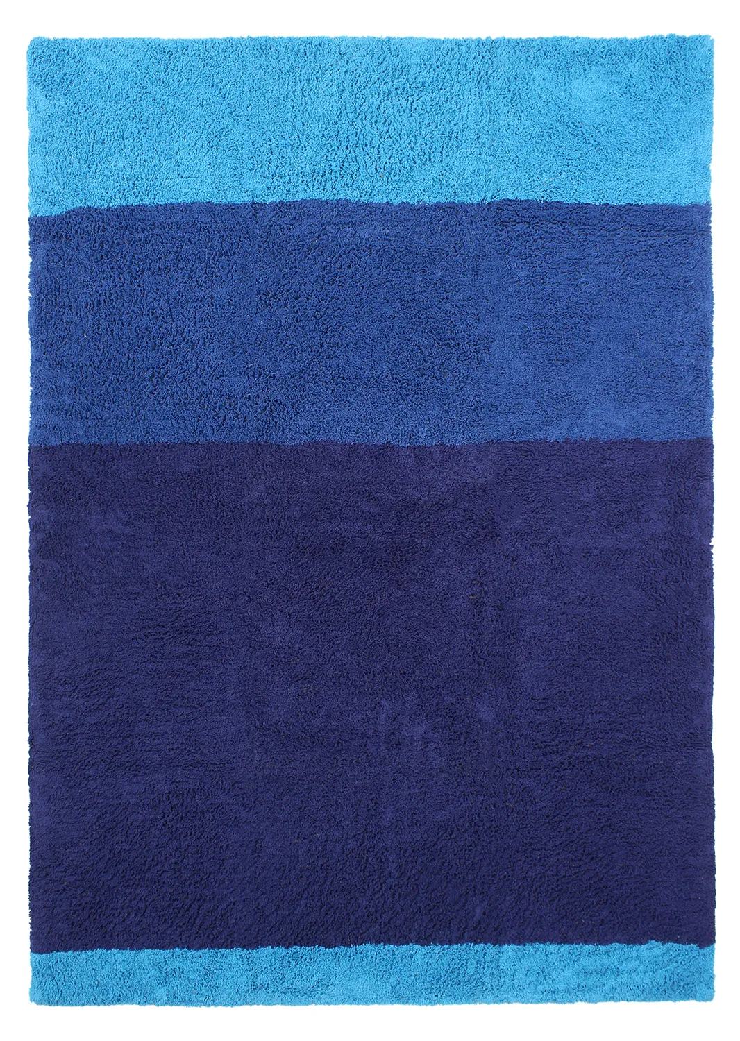 Hoogpolig vloerkleed - Taro Natural Cotton Shaggy (blauw)