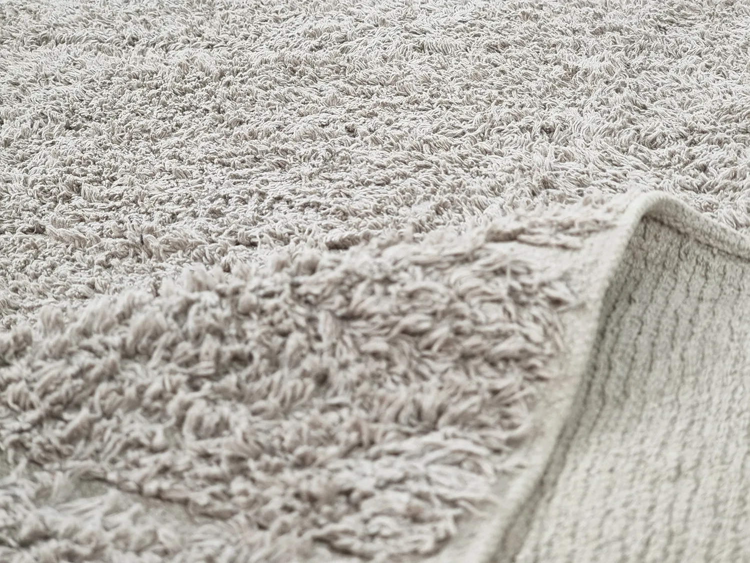 Hoogpolig vloerkleed - Willow Natural Cotton Shaggy (greige)