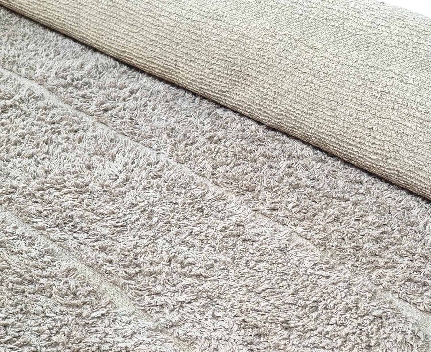 Ronde vloerkleden - Willow Natural Cotton Shaggy (greige)