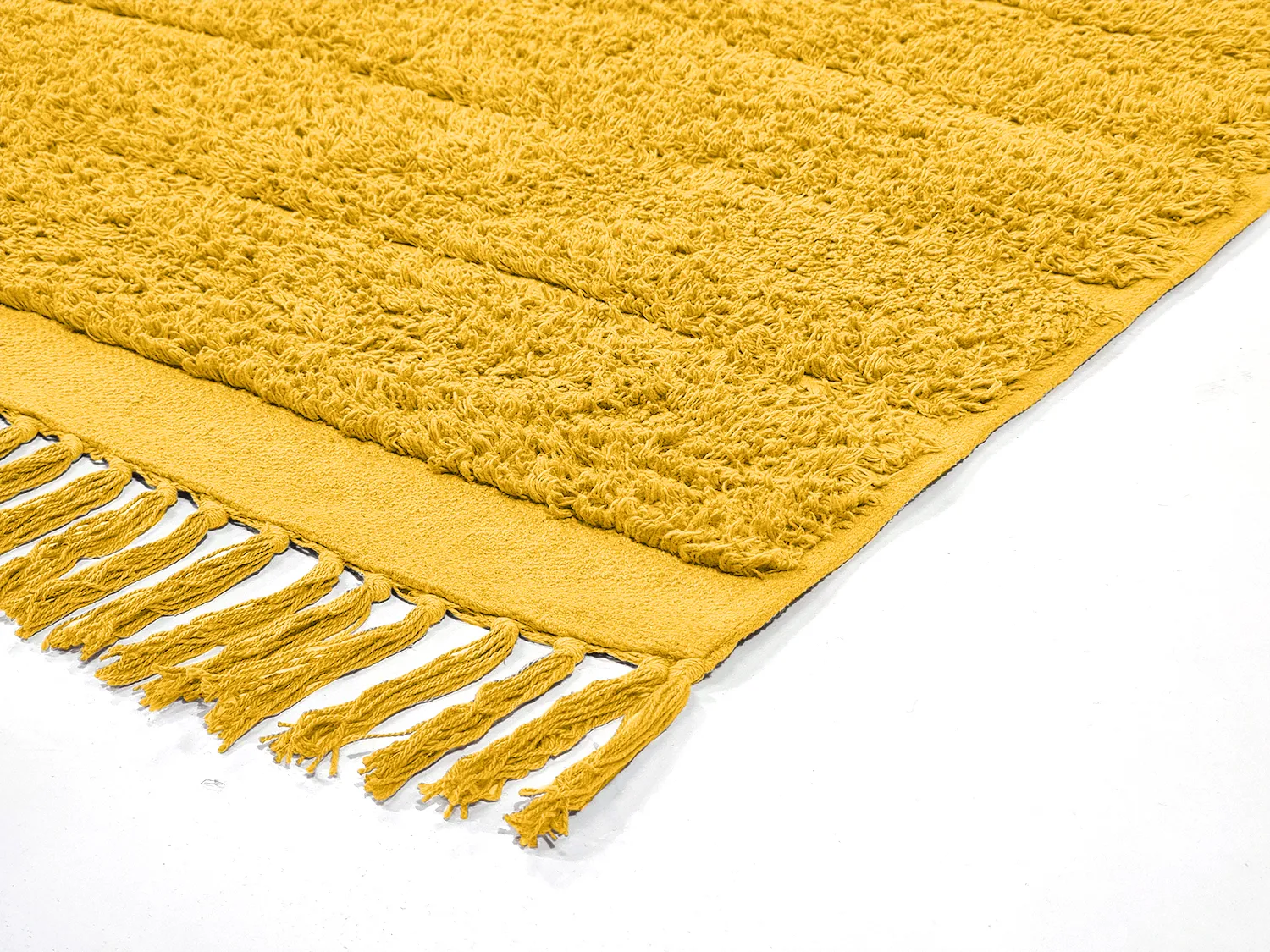 Hoogpolig vloerkleed - Willow Natural Cotton Shaggy (geel)