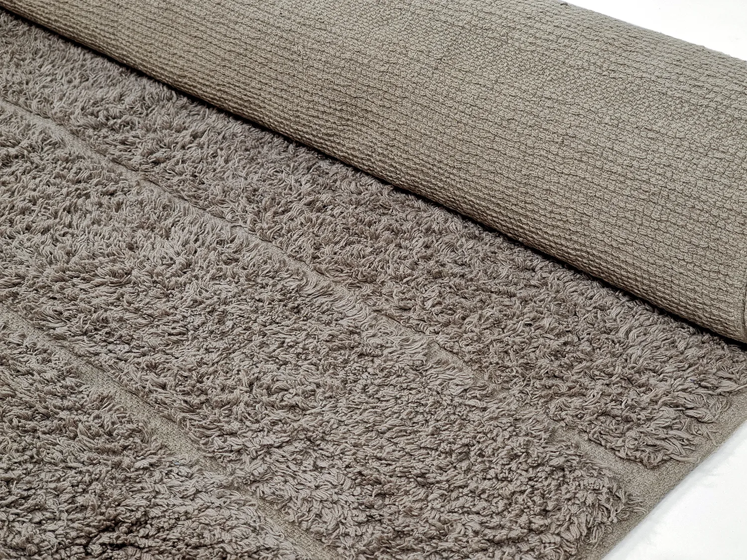 Hoogpolig vloerkleed - Willow Natural Cotton Shaggy (taupe)