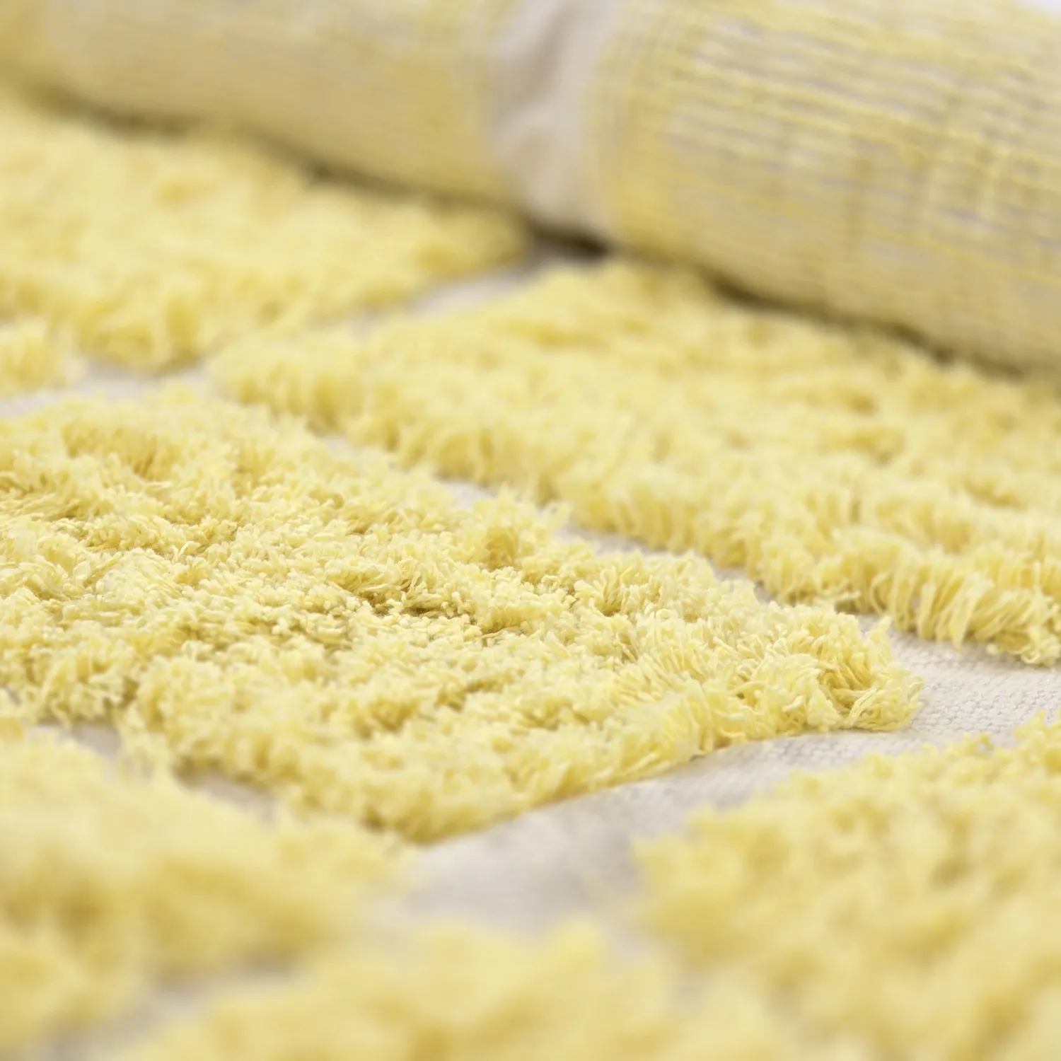 Rond vloerkleed - Zola Natural Cotton Shaggy (geel)