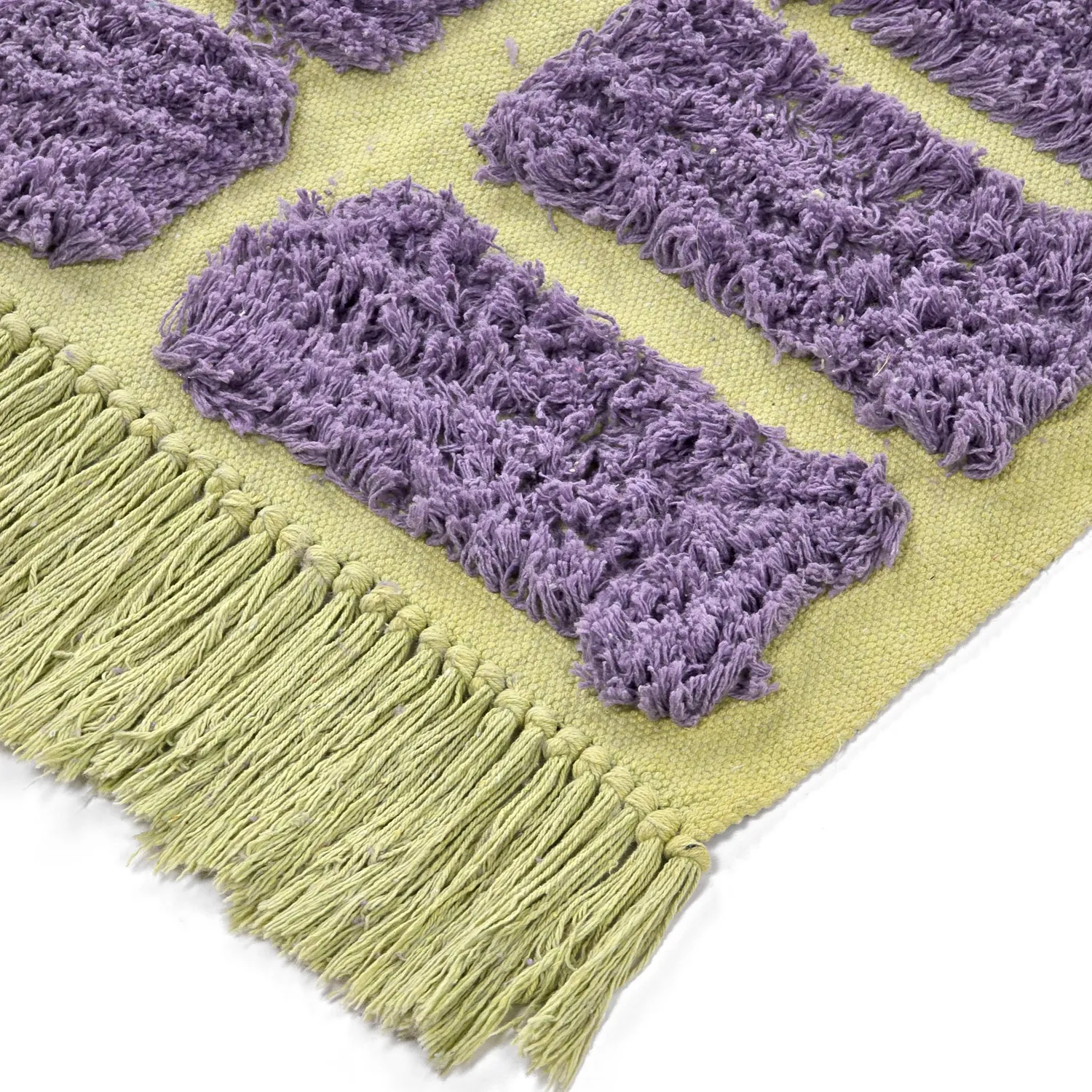 Hoogpolig vloerkleed - Zola Natural Cotton Shaggy (paars)