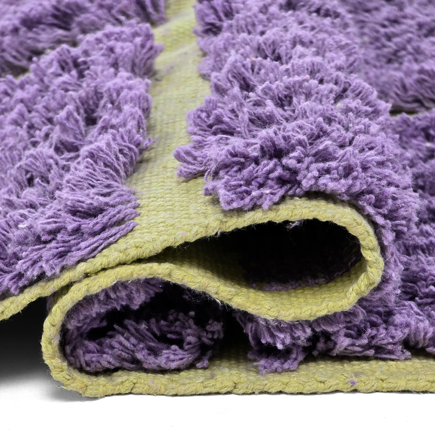 Hoogpolig vloerkleed - Zola Natural Cotton Shaggy (paars)